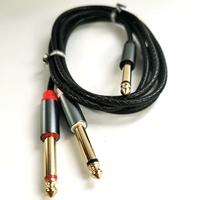 Câble répartiteur en Y 1/4" TS mâle vers double 1/4" TS mâle - Câble de microphone mono-mono 6,35 mm 20 cm noir