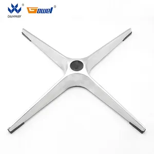 Parts 4-feet Round Four Leg Office Chair Leg Base Swivel Revolving Aluminum Alloy Metal Modern Chair Gas Lift Chrome / Polish