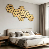 Lames acoustiques hexagonales décoratives auto-adhésives en feutre de polyester, design moderne, ignifuges, écologiques, pour l'insonorisation des appartements