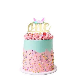 Décoration de gâteau d'anniversaire, ornement en acrylique pour gâteau de pâques, Baby Shower, 1er anniversaire