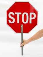 Avertissement de la circulation routière Poignée STOP SLOW Sign Panneau portatif double face Panneau composite en aluminium-plastique avec poignée