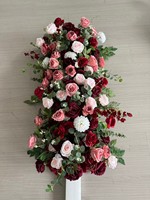 H476 Burgunderrote Handgefertigte Hochzeitsblumen-Arrangement Künstlicher Calla-Lilien-Strauß Rose Hortensie 60cm Blumenball Tischdekoration