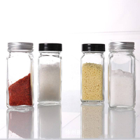 Bouteille distributrice d'épices carrée en verre de 120 ml (4 oz) avec couvercle fileté pour cuisine, maison et restaurant – Fournisseur fabricant