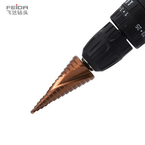 Đầu khoan bước FEIDA HSS Co M35 5% Coban <span class=keywords><strong>4</strong></span>-12mm <span class=keywords><strong>4</strong></span>-20mm <span class=keywords><strong>4</strong></span>-32mm cán lục giác dùng cho thép không gỉ, kim loại, gỗ - Product Image 3