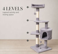 Tour d'activités pour chat d'intérieur à quatre niveaux, en tissu, meuble pour chat en bois, pour usage domestique