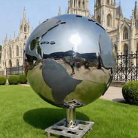 Sculpture de Terre Moderne de Grande Taille en Acier Inoxydable Poli, Couleur Personnalisée, Faite à la Main, pour Aménagement Paysager Extérieur, Parcs et Jardins, Artisanat Métallique