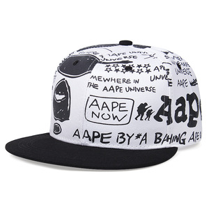 Cappelli e cappellini con chiusura a scatto Vintage stampati di nuova tendenza Hip Hop a 6 pannelli Flat Bill personalizzati - Product Image 2