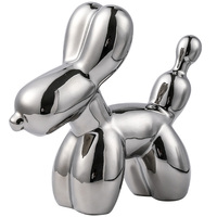 Sculpture créative chien-ballon en céramique électroplaquée, directement de l'usine, ornement artisanal, décoration de bureau et chambre, ensemble cadeau, décoration intérieure