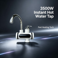 Robinet d'eau chaude électrique sans réservoir OEM 3500W, étanche IPX4, en plastique, avec affichage LED, température constante, pour camping-car et usage domestique, en acier inoxydable