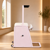 Chaise Wunda de Pilates pour la maison, la gym et le studio de yoga, avec cadre rose, poignées à résistance à ressort et pédale, pour l'entraînement d'équilibre corporel