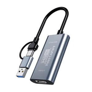 Tarjeta de captura de VIDEO 4K 60Hz USB3.0 y Tipo C 2 en 1 a HDMI Compatible con juego de tarjeta de captura HD Convertidor de video de grabación en vivo