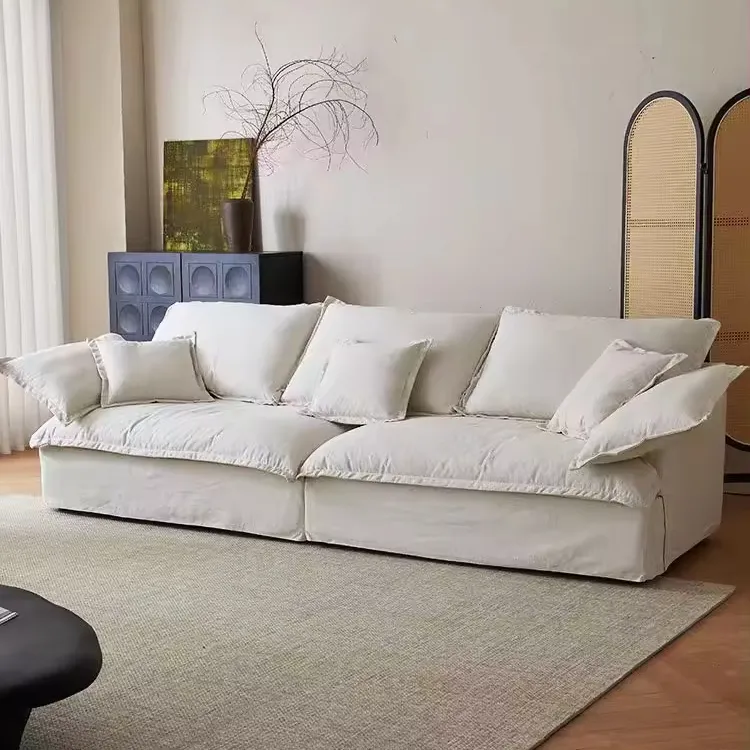 Donsun moderno nuovo Design tessuto di lino tappezzeria soggiorno divano di lusso Set comodo divano modulare