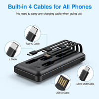 Batterie portable HYTO avec logo personnalisé, haute capacité 20000mah 10000mah, USB 4 en 1, chargeur mobile avec écran LED, Powerbank