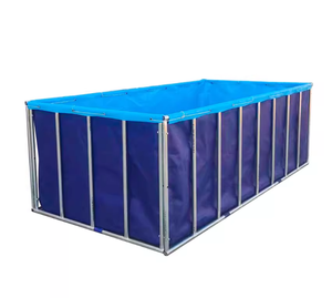 Réservoir de ferme piscicole en plastique de <span class=keywords><strong>1000</strong></span> <span class=keywords><strong>litres</strong></span> en acier galvanisé carré revêtement de bâche épaissie pour filtre en plastique de poisson d'aquaculture - Product Image 1