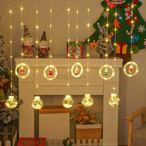 Guirlande lumineuse LED en forme d'anneau, rideau de lumières féériques, IP44, basse tension, USB, pour la maison, la chambre, la fenêtre, les fêtes, Noël, décoration - Product Image 2