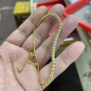 Argent 925 Original 18K Blanc/Or Jaune Plaqué Total 3 Carats Taille Brillant Diamant Test 3mm D Couleur Moissanite Bracelet Chaîne - Product Image 6