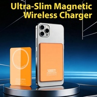 Batterie externe magnétique ultra-fine 6,35 mm 5000 mAh PD20W Type-C en alliage d'aluminium, chargeur magnétique portable