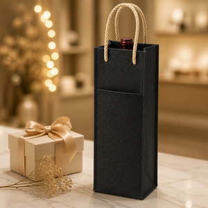 Bolsa de Vino Plegable de Tela No Tejida, Embalaje de Regalo para Una Botella, Asa de Cuerda, Logotipo Personalizado, Bolsa Reutilizable, Venta al Por Mayor para Supermercados - Product Image 3