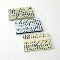 Jeu de dominos double 6, 28 pièces en mélamine, jeu de table classique amusant, cadeau éducatif avec coffret en bois pour garçons et filles