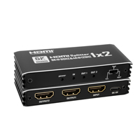 Répartiteur HDMI Xput 1x2 prenant en charge la résolution 8K Ultra HD, normes HDMI 2.1 et HDMI 2.3, adaptateur d'affichage double écran avec une entrée et deux sorties pour le jeu