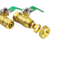 Robinet à bille aluminium-plastique 1216, filetage extérieur égal diamètre 20, filetage interne 4/6, accessoires pour vanne de chauffage au sol OEM