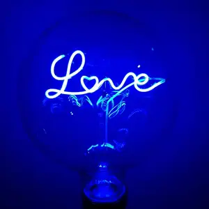 Светодиодная лампа накаливания с узором под заказ, подвесной светильник в стиле ретро с большим круглым узором и надписью «LOVE HOME», лампа для лампочек Эдисона