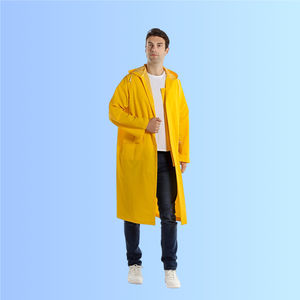 PVC amarelo Full Body longo Trench Coat estilo <span class=keywords><strong>Raincoat</strong></span> para adultos impermeável reutilizável para exterior - Product Image 4