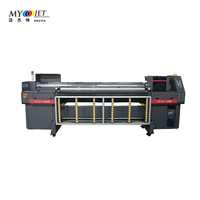 Imprimante UV multifonctionnelle Myjet Led à faible coût, imprimante hybride à plat UV de 1,8 m, utilisée pour l'impression de boîtes en carton, de carton ondulé