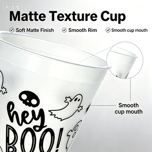 Gobelets en plastique mat personnalisés avec logo, 16 oz, pour fête, eau potable, Halloween, mariage, anniversaire - Product Image 2