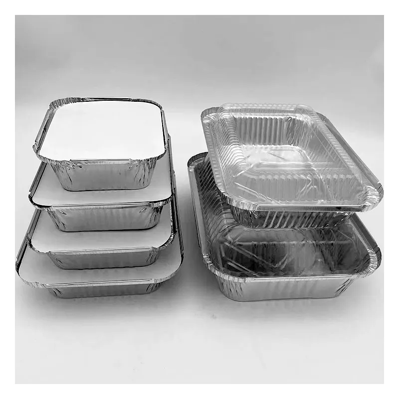 large size curl edge half size aluminum foil steam table pan with cardboard paper lid and plastic lid