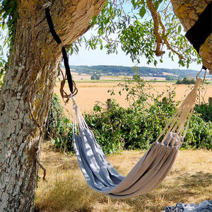 Hamaca de Camping Doble e Individual Portátil con Estructura de Hierro, Diseño Moderno, 2 Correas para Árboles Incluidas, Bolsa de Transporte para Uso en Exteriores - Product Image 6