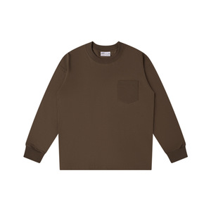Camiseta de Manga Larga Oversize para Hombre con Logo Personalizado, 100% Algodón, Diseño con Bolsillo, Estilo Streetwear, Venta al por Mayor - Product Image 5