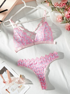 Hot Selling New Hollowed Out Embroidered Lingerie Sexy <b>Perspective</b> Women's Lingerie Two-piece Set Women's Sexy Lingerie - Product Image 4