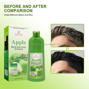 Nuevo Champú Permanente para el <span class=keywords><strong>Cabello</strong></span> Color Negro Manzana 3 en 1 Sin Amoníaco para una Cobertura Perfecta de Canas Uso Doméstico 400ml - Product Image 1