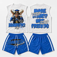Ensemble short de basket-ball et t-shirt personnalisés pour hommes Ensemble de shorts d'athlétisme sans manches avec impression numérique pour hommes