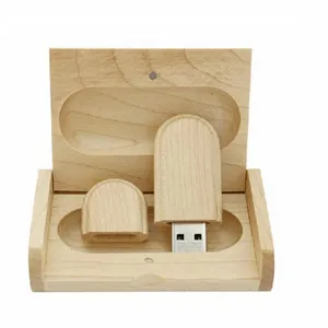 Regalos DE BODA grabado logotipo Arce madera USB Flash Drive 4GB 16GB 32GB 64GB madera Memory Stick con caja de madera fabricante