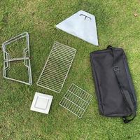 Barbecue pliable portable en acier inoxydable avec logo personnalisable pour camping, pique-niques, activités de plage, cuisson au charbon de bois