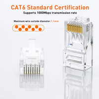 Connecteur modulaire RJ45 ZOERAX 8P8C UTP non traversant, plaqué or, non blindé, pour câble réseau Cat5e Cat6