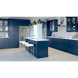 Armoire de cuisine moderne de style américain personnalisée, laque moderne, design shaker américain, bleu, pas cher - Product Image 2