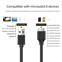 Cable de Datos USB 3.0 Tipo A a Micro-B Ecológico para Disco Duro de Computadora, Carga Rápida, Transmisión de Alta Velocidad de 5 Gbps