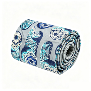 Promotion Tissu Wax Africain Satin Royal Parfumé à base de coton blanc avec motif de <span class=keywords><strong>vigne</strong></span> <span class=keywords><strong>rouge</strong></span> et bleu, Foulard Gele Africain Ankara - Product Image 3
