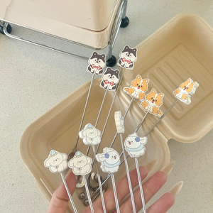 Cartoon Puppy Dessert <b>Spoon</b> And Fork Set 304 Stainless Steel Reusable <b>Coffee</b> Stirring <b>Spoon</b> Fruit Fork For Household Use - Product Image 3