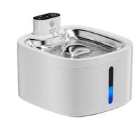 Fontaine à eau pour animaux de compagnie NicePets en acier inoxydable 304, 3,5 L |   Filtre de circulation sans fil 6000 mAh avec batterie de 60 jours |   Distributeur d'eau pour chat et chien avec capteur