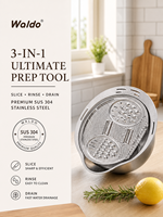 Panier égouttoir multifonctionnel en acier inoxydable 304 pour évier de cuisine, coupe-légumes, bol de lavage, découpe et râpage
