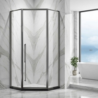 Pintu Geser Kamar Mandi Modern dari Baja Anti Karat & Kaca dengan Kaca 8mm, Pemisah Area Kering & Basah, Desain Khusus untuk Penggunaan Hotel