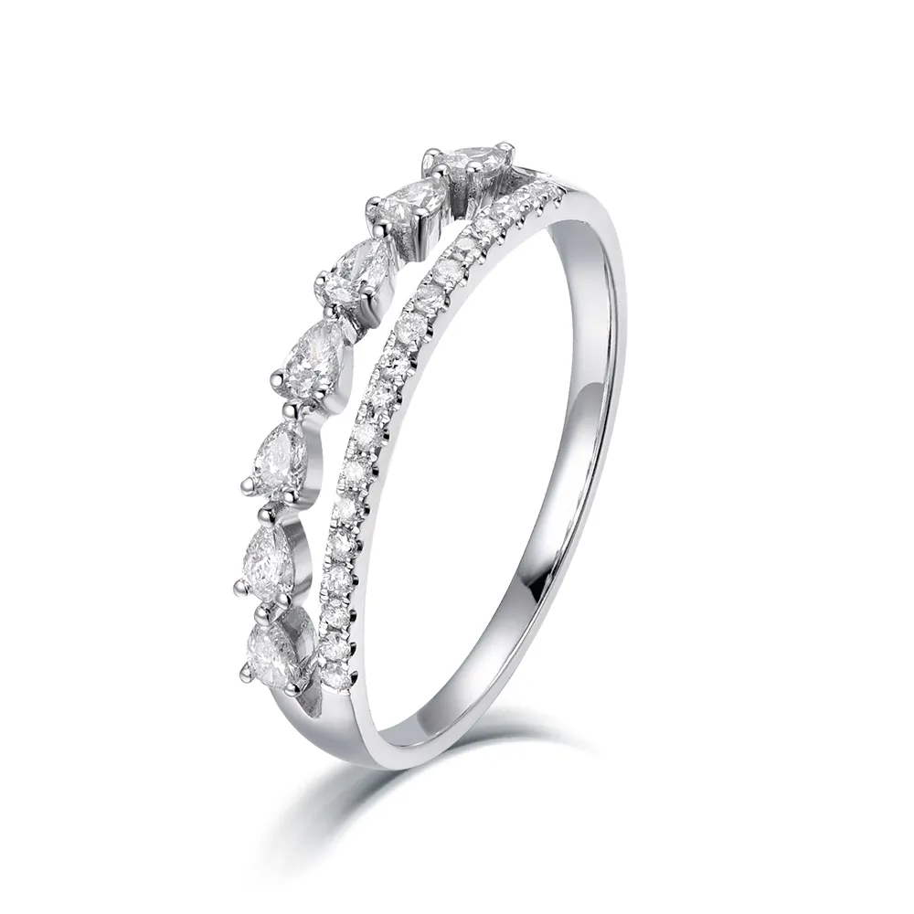 SKA Top kerbe Luxuriöse Juwelen Reales Gold Birne Cut Jahrestag Ewigkeit Diamant Ring für Liebe Diejenigen