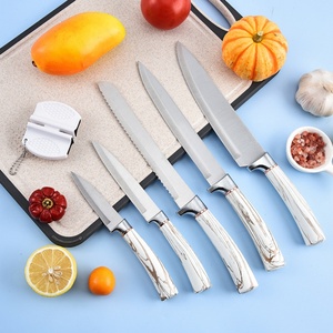 Household Metal Kitchen <b>Knife</b> Set Slicing <b>Bread</b> Utility Fruit <b>Knives</b> Sharpener Chef <b>Knife</b> With Acrylic Block - Product Image 3