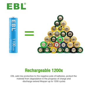 EBL Hot Bán NiMH pin AAA 1.2V 1100mAh ba một pin có thể sạc lại cho đèn pin - Product Image 2