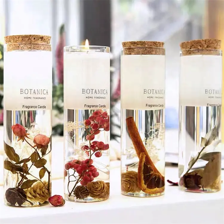 Tarros de velas para decoración del hogar vela perfumada de lujo tarro de cristal transparente velas de diseño único