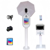 Kit de photomaton portable tout-en-un avec éclairage LED moderne, montage rapide, caméra selfie, télécommande Bluetooth en métal robuste